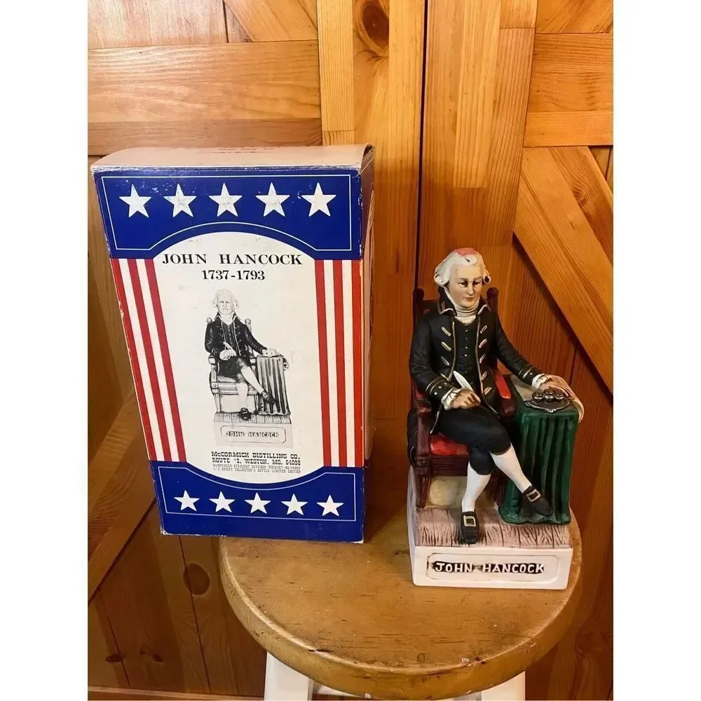 McCormick Distilling Co Patriot Porcelain Decanter John Hancock w Orig Box (7766